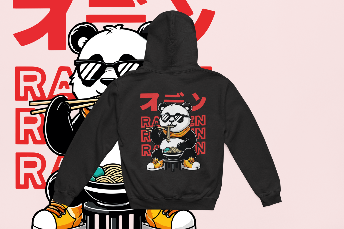 RAMEN PANDA BLACK HOODIE