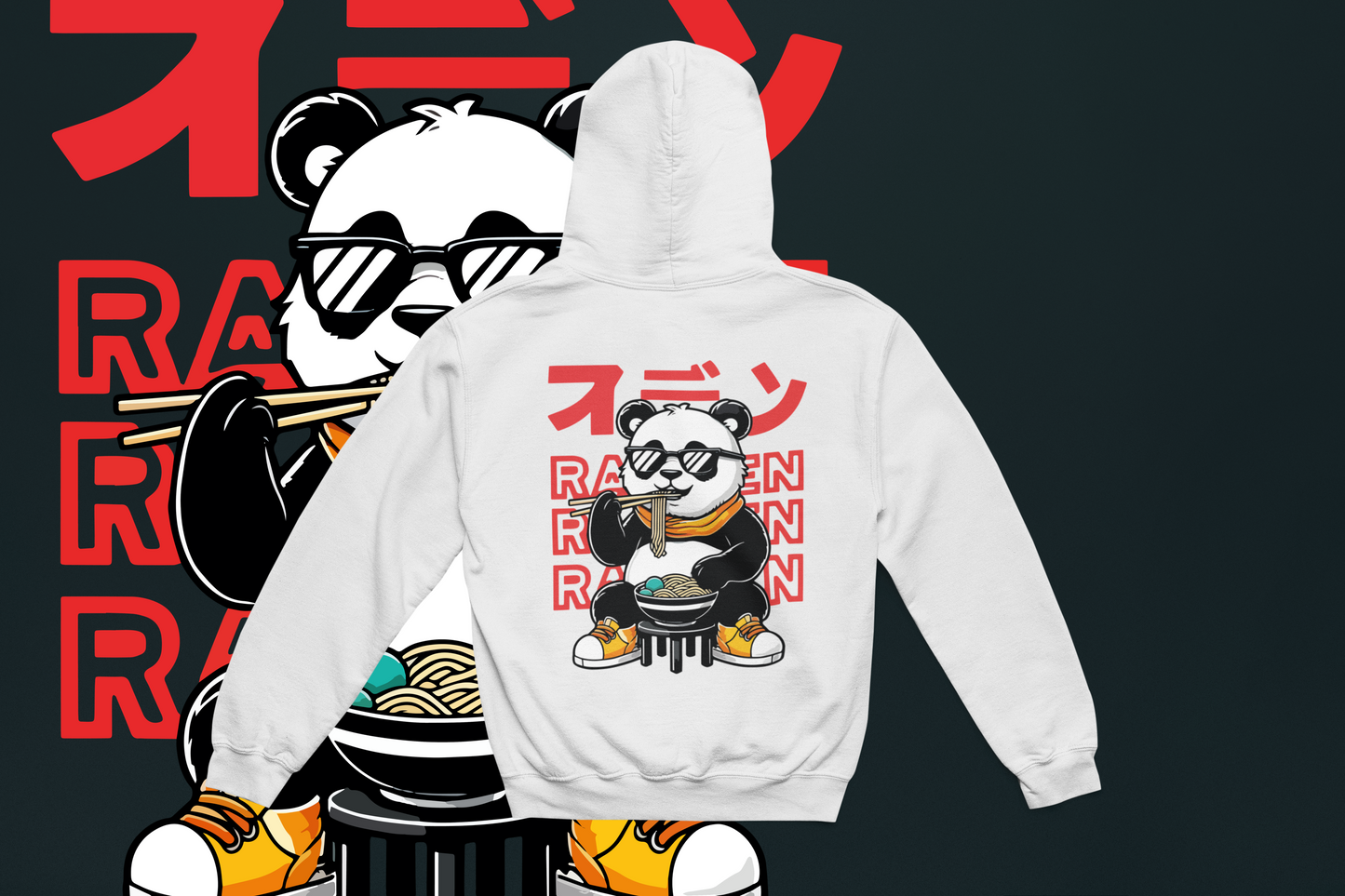 RAMEN PANDA WHITE HOODIE