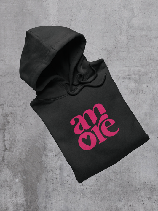 AMORE COZY BLACK HOODIE
