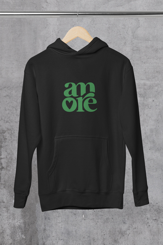 AMORE COZY BLACK HOODIE